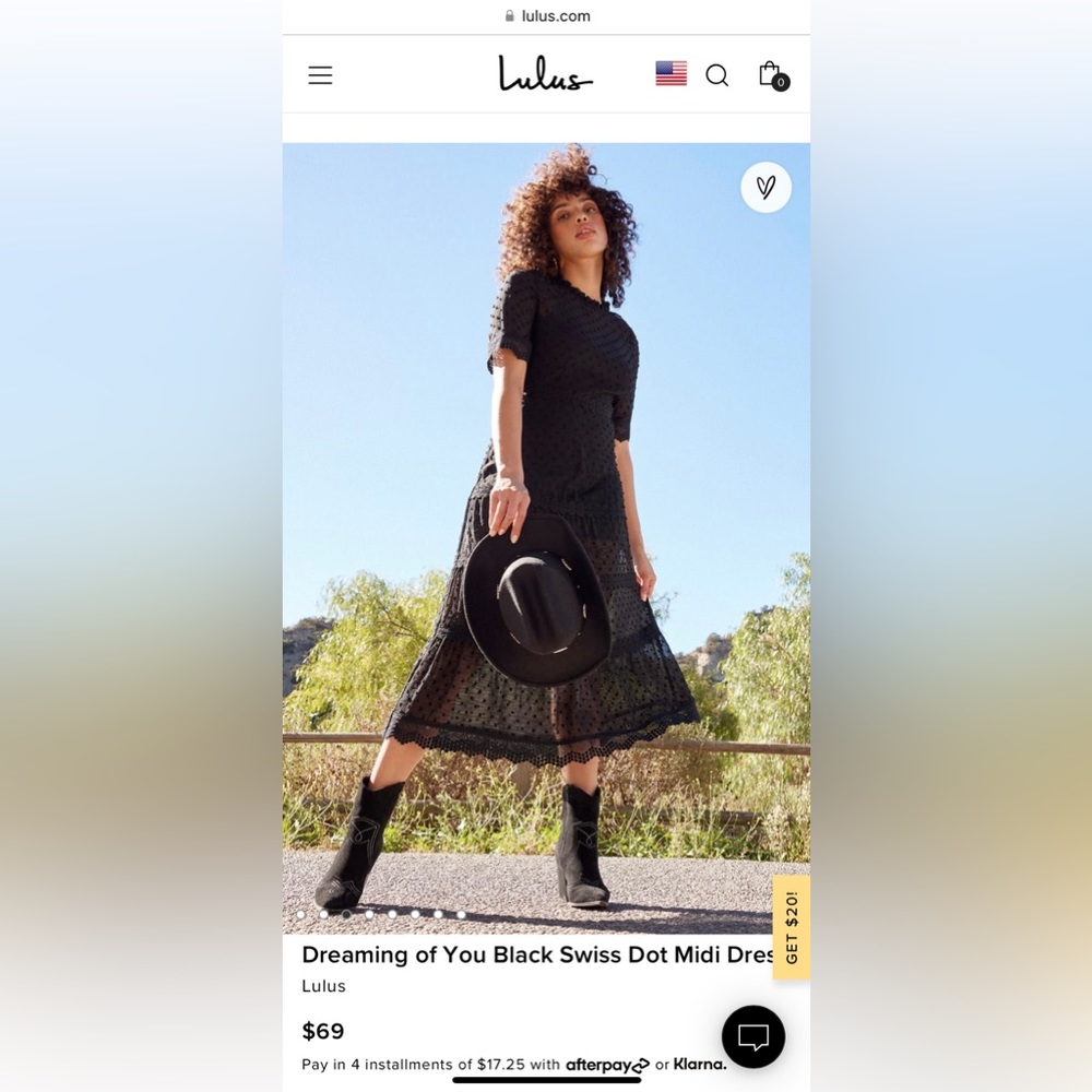 Lulus Dreaming of You Black Swiss Dot Midi Dress